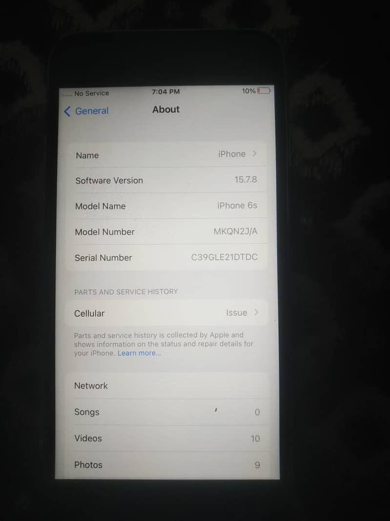 iPhone 6S 64GB iOS 15.7. 8 WiFi only SIM not working 0