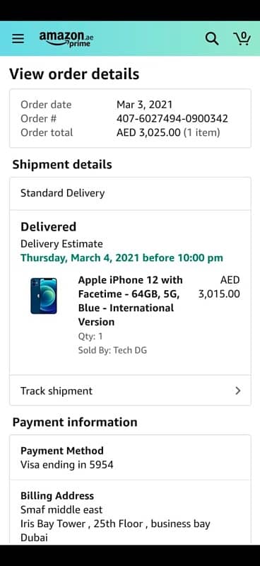 Apple iPhone 12 Bought from Dubai 0