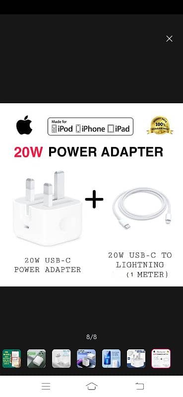 "Original 20W Fast Charger for iPhone – Best Price & Home Delivery 0