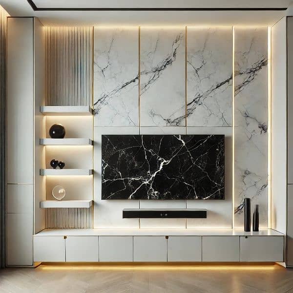 Wallpaper - Media Wall - Pvc Panel - Wpc - Moulding - Interior -Blinds 6