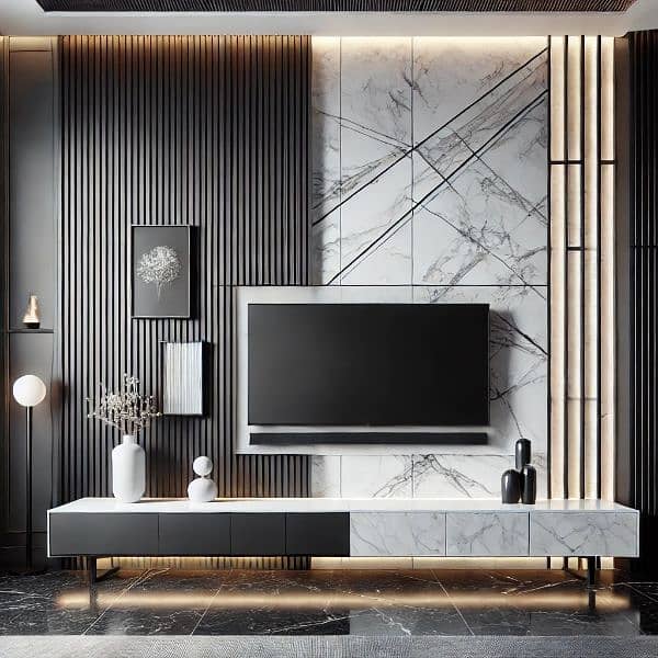Wallpaper - Media Wall - Pvc Panel - Wpc - Moulding - Interior -Blinds 13