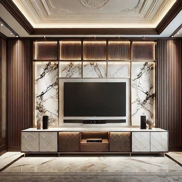 Wallpaper - Media Wall - Pvc Panel - Wpc - Moulding - Interior -Blinds 15