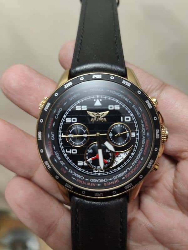 Aviator orignal chronograph world time watch, excellant condition 4