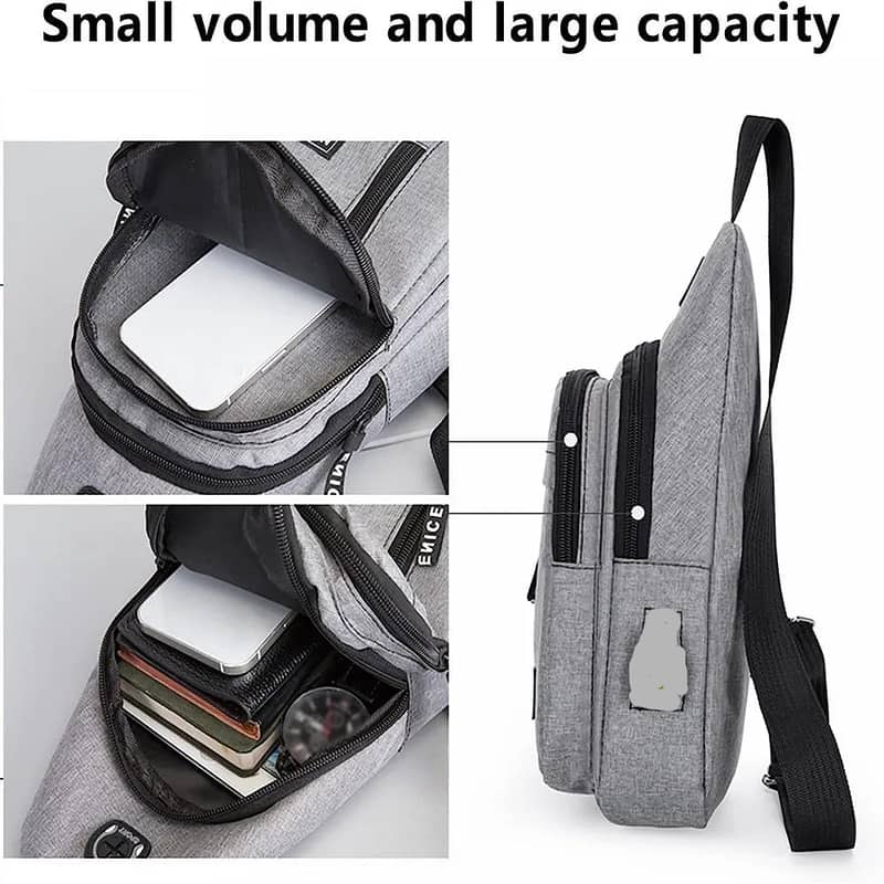 Crossbody Sling Bag, Waterproof Sling Backpack Bag with USB Charging 0