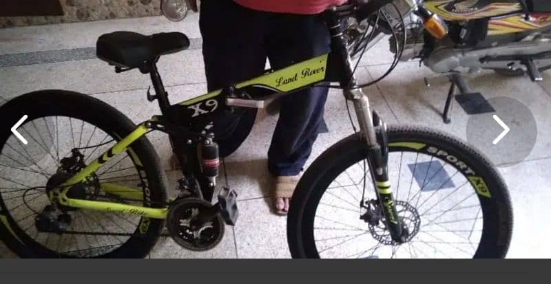 Land Rover Folding Bicycle with Gears Shocks Disk Brakes 3