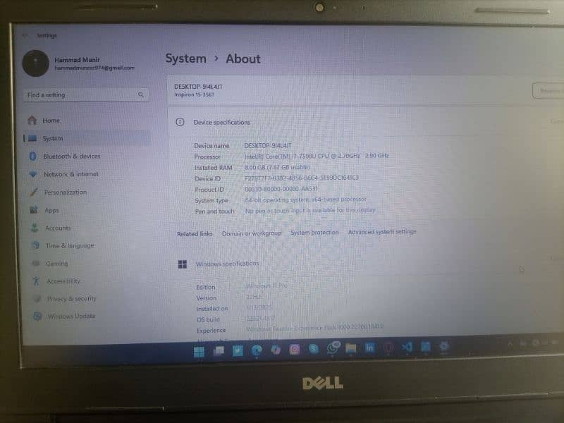 Dell Vostro 14 3468 (i7 7th gen 8gb ddr4 ram 240gb ROM 4Gb graphics) 6