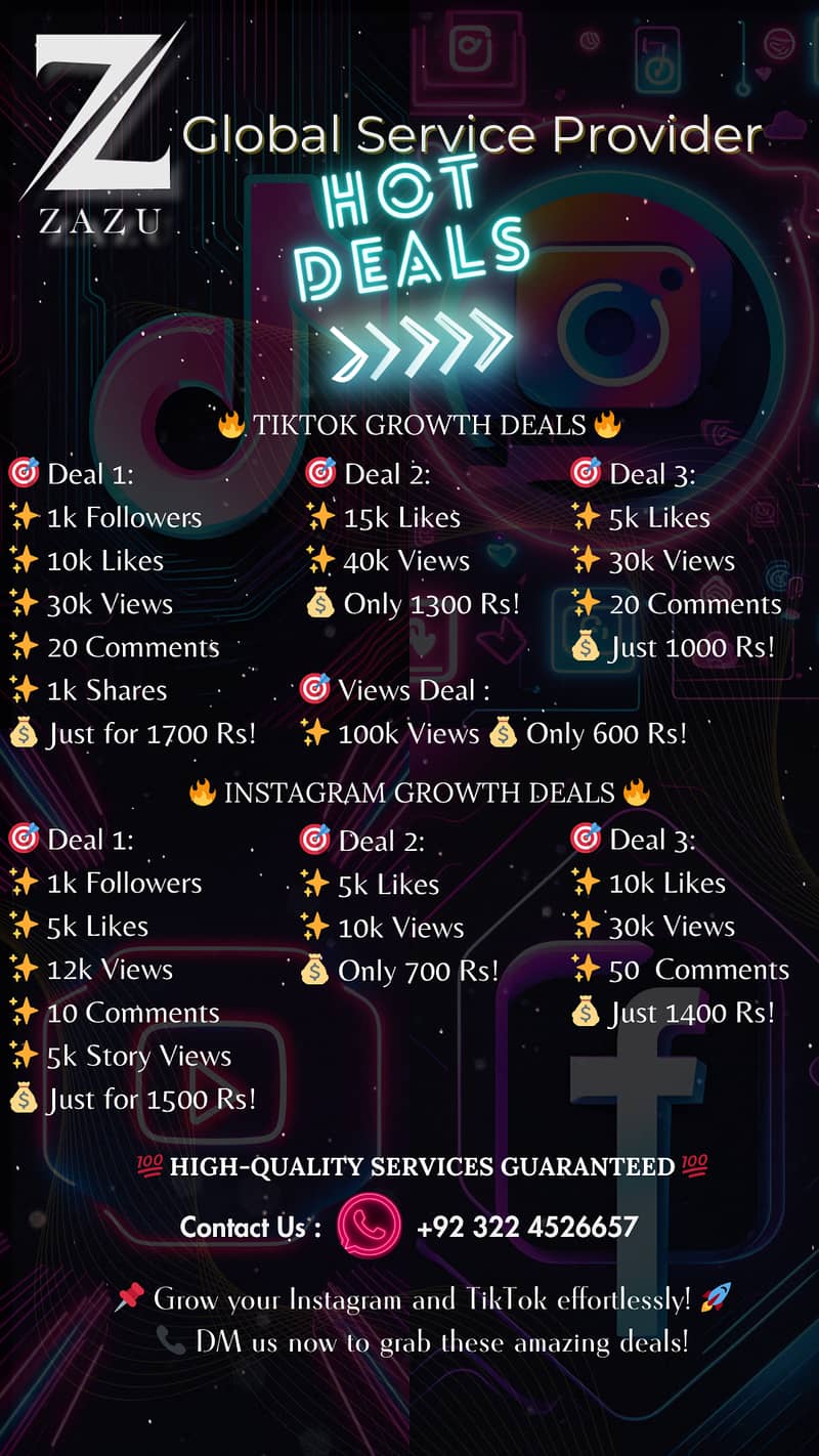 Social media Followers likes views Instagram Tiktok Youtube CapCut pro 1