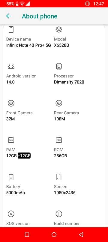 infinixnote40pro+/24ram/256rom 1