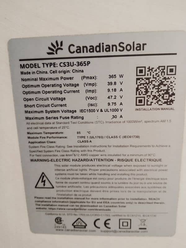 15 Solar panels Canadian 1