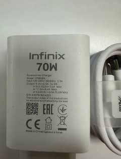 Infinix (Not 40Pro) 70W/Watt original box plugged charger 03234806676