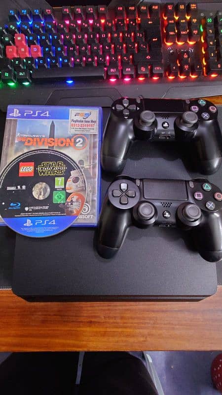Ps4 Slim 500gb 2 Original Controllers & Games 0