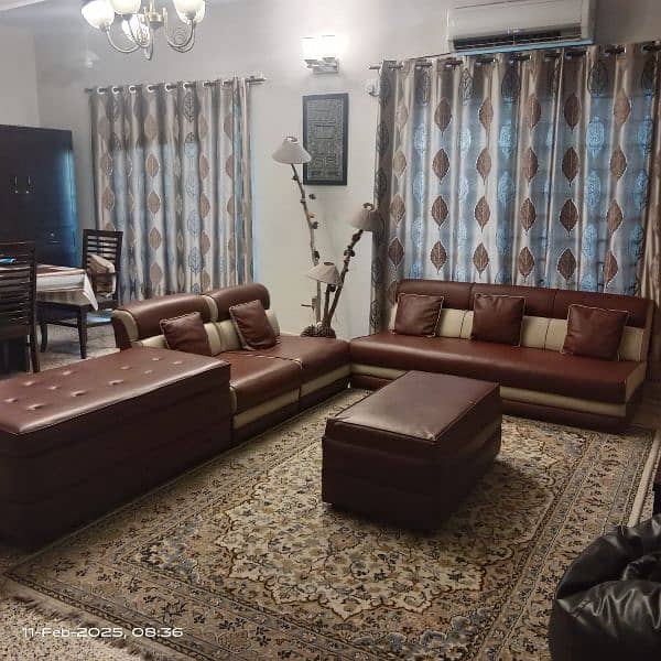 Leather Sofa Set with 02 Leather Tables 2