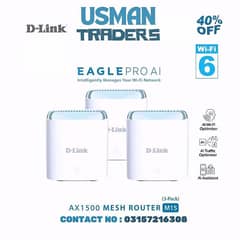 D-Link Mesh WiFi 6 System, AX1500 Ai Smart Home Dual Band Gigabit