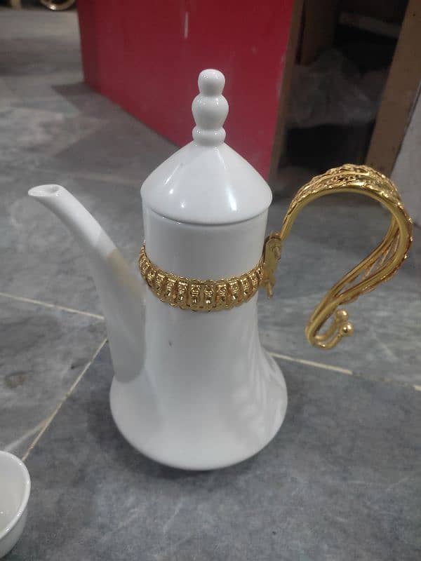 Turkish white gold tea set 1