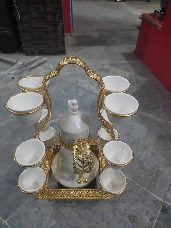 Turkish white gold tea set 4