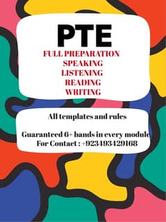 Fully PTE preparation . Guaranteed 6 plus bands in every module