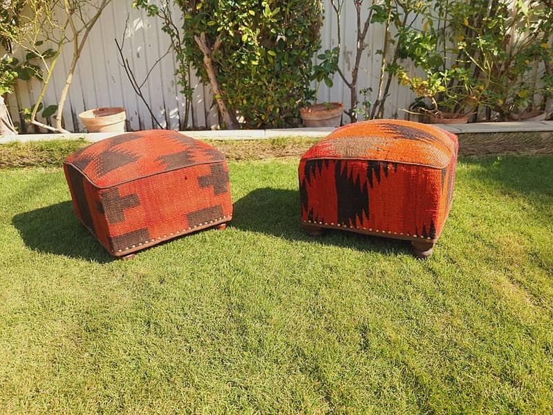 Kilims Wooden Footrest Stools In Small size 1