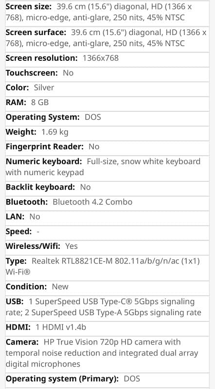 HP 15s- fq5006nia 9