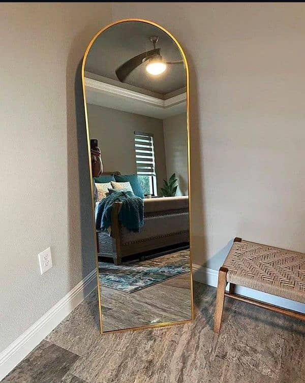 Mirror , Arched Top, Wood Frame ,Freestanding or Wall-Mounted Mirror 1