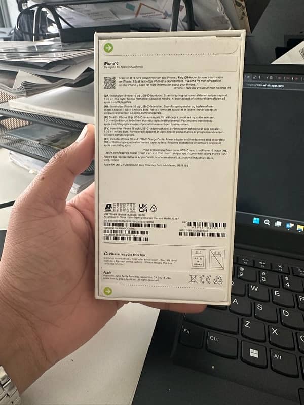 iPhone 16 box packed 128GB physical + esim 1