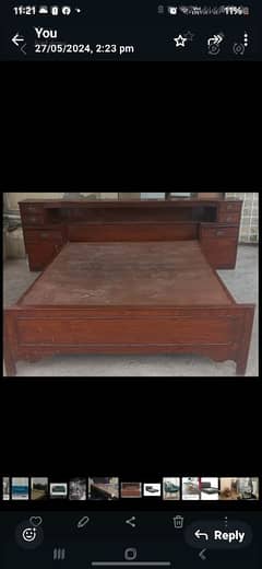 wooden bed queen size