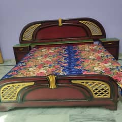 Double bed wooden