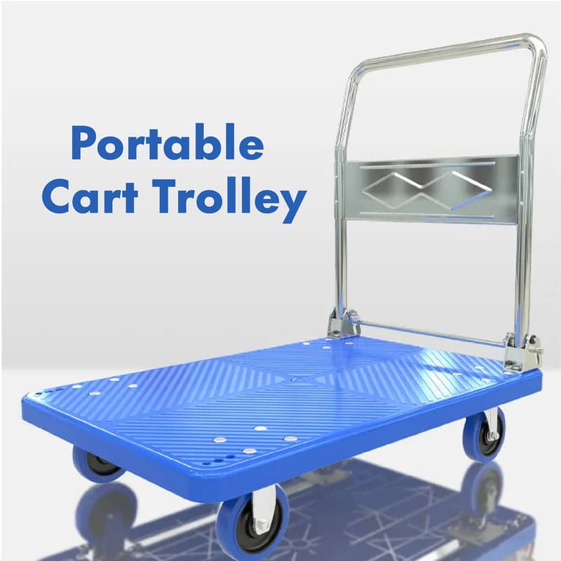 cart trolley, platform trolley, foldable transport trolley 400 kg 2