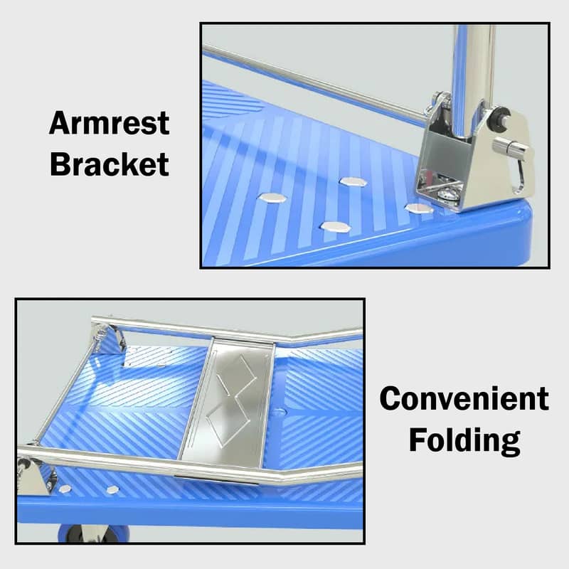 cart trolley, platform trolley, foldable transport trolley 400 kg 5