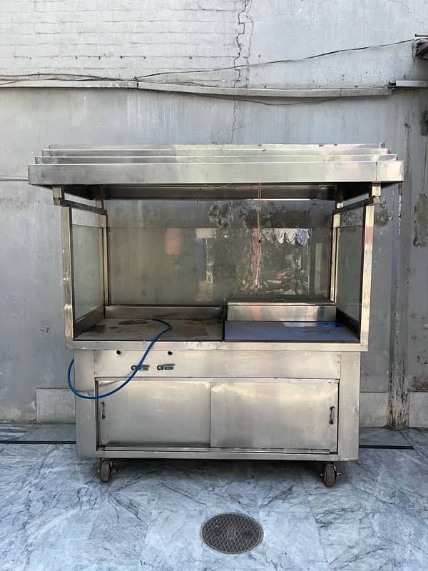 Burger Counter / Shawarma Counter | Fryer | Breading Table | Racks 1