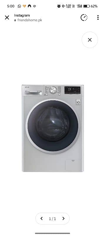 LG ThinkQ 9kg washer and dryer 1