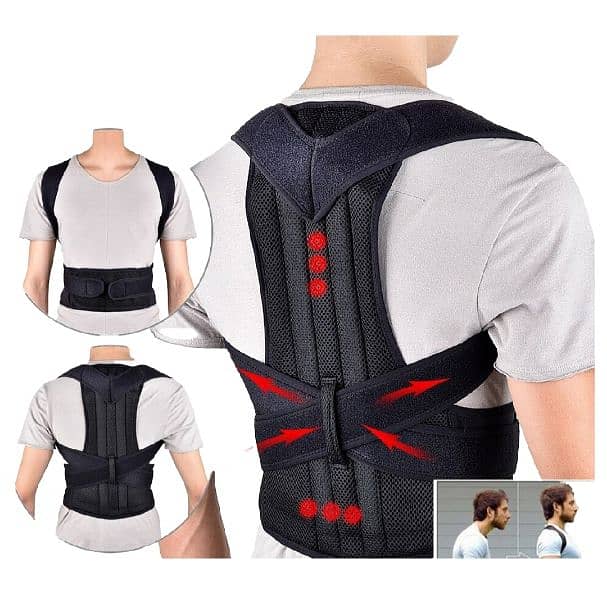 Adjustable magnetic posture corrector back brace support Belts 1