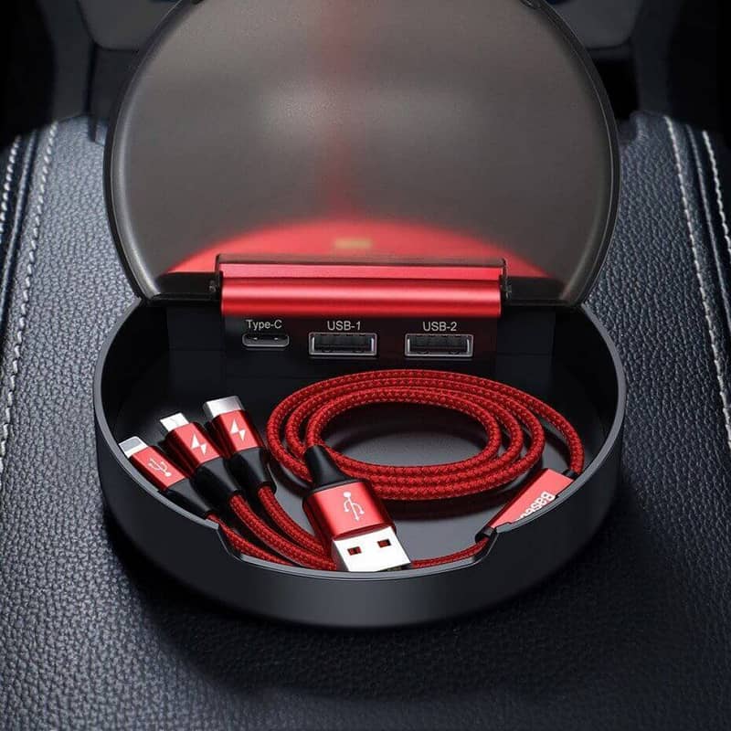 Baseus Car Sharing Charging Station (Type-C+Dual USB Port with 3in1) 1