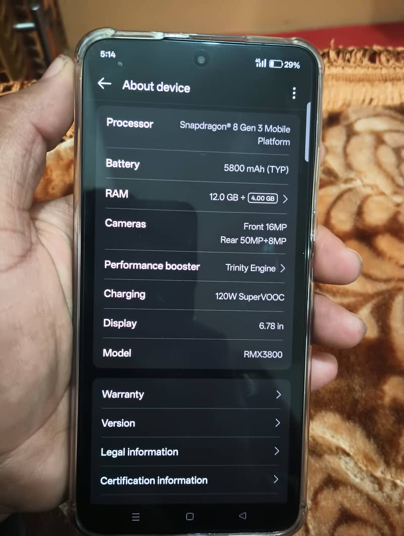 Realme GT6 snapdragon 8gen 3 variant 5