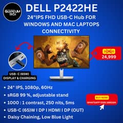 24inch IPS FHD 1080p USB C TYPE C 65W Dell P2422HE Borderless Monitor