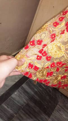 Red & gold with can can maxi for wedding