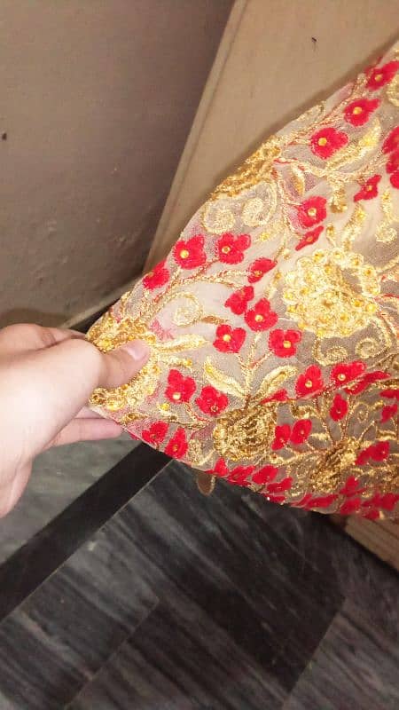 Red & gold with can can maxi for wedding 0