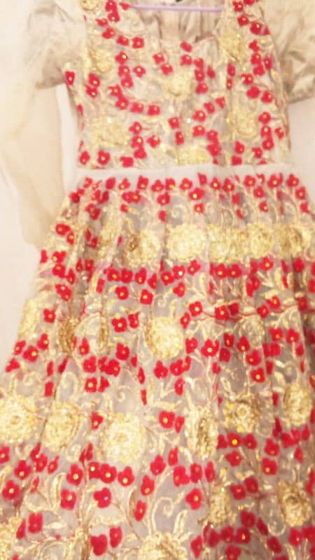 Red & gold with can can maxi for wedding 1