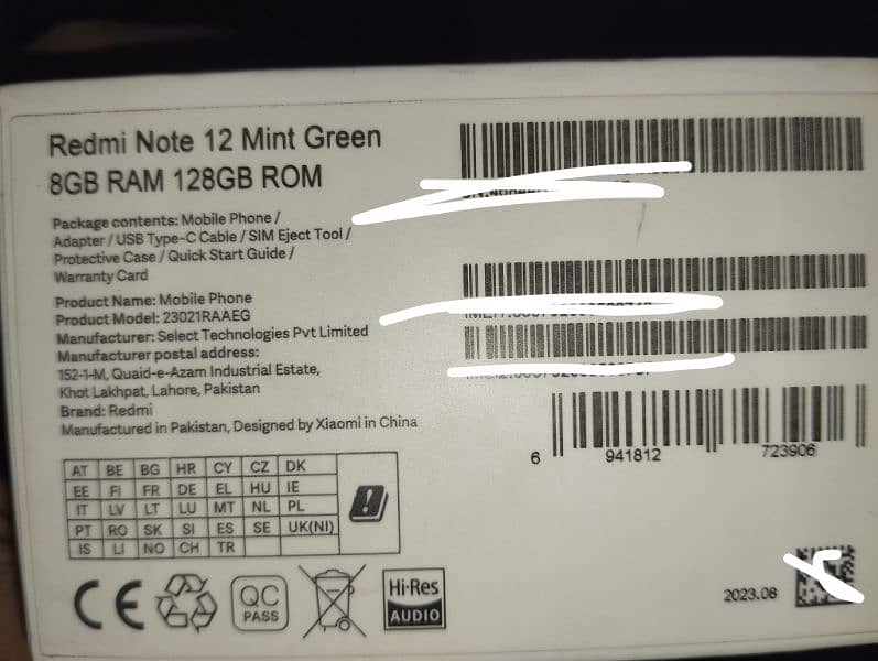 Redmi note 12 mint green 8/128 2