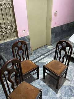 Pure chanyoti wood Full size table and 6 chairs