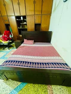 Double Bed with Mattress & Side Tables – PKR 25,000