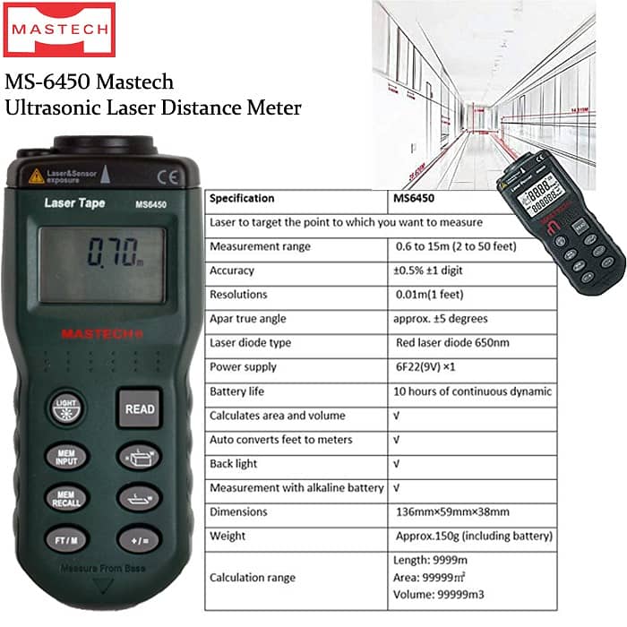 MS6450	Ultrasonic Laser Distance Meter 0