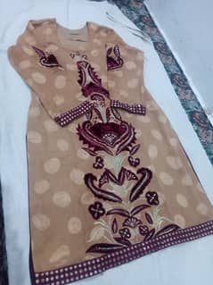 Medium size , short shirt, hand mad word , embroidery work, trouser,