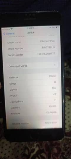 iPhone 7 plus 128 gb PTA approved sim working