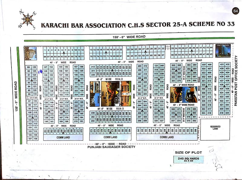 240 Sq Yards Residential Plot for Sale in Karachi Bar Sector 25-A, 8