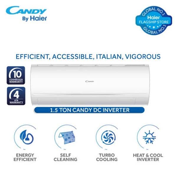 Candy by Haier 1.5 Ton Heat and Cool Inverter AC 0