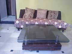 07 Seater Sofa set glass table with cushion