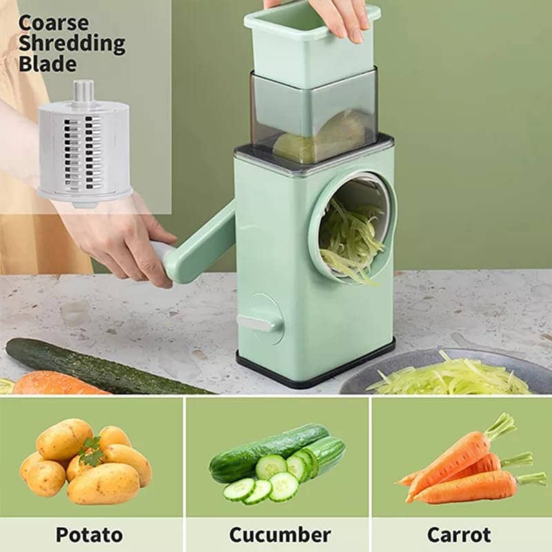 Vegetable Slicer Cutter Chopper 3 in 1 Round Multifunctional Kitchen 0