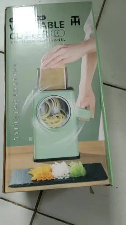 Vegetable Slicer Cutter Chopper 3 in 1 Round Multifunctional Kitchen 8