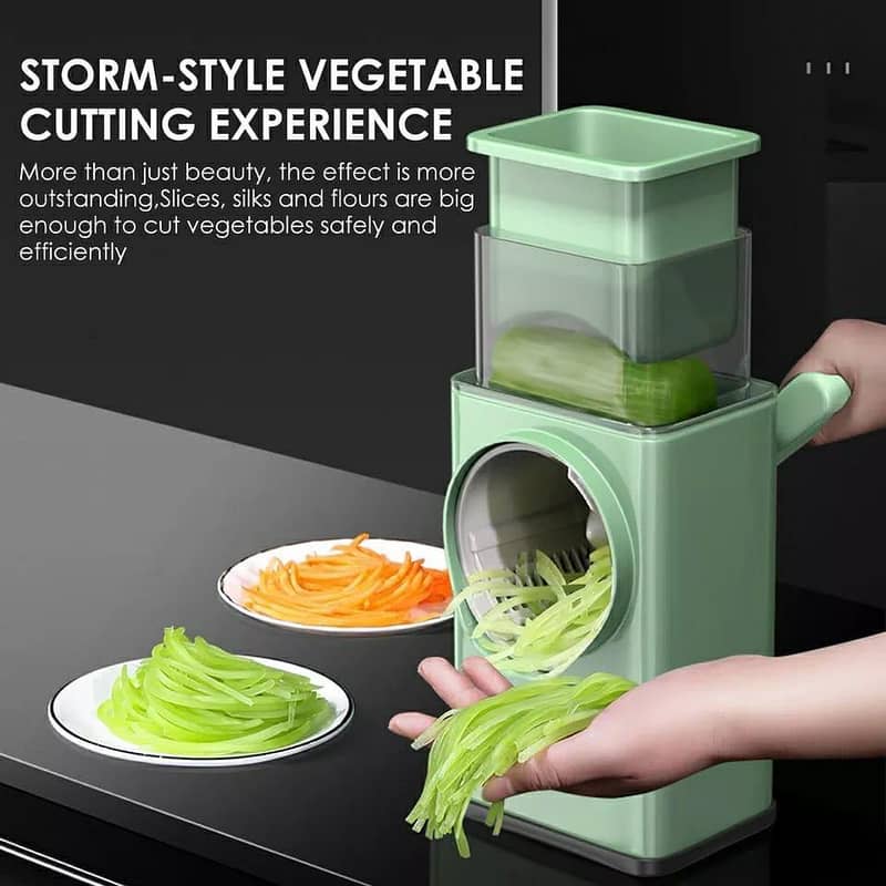 Vegetable Slicer Cutter Chopper 3 in 1 Round Multifunctional Kitchen 12