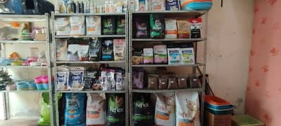 All kinds of cat food and accessories